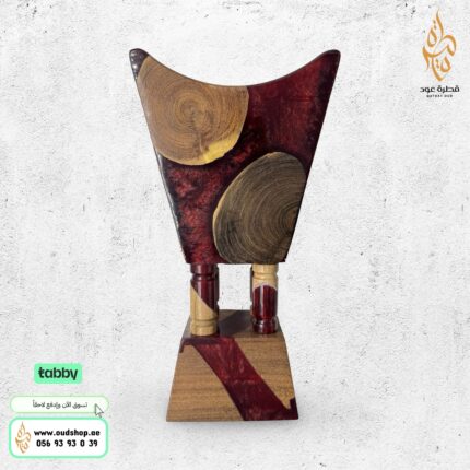 مبخرة كبيرة بخشب الأكاسيا و الأبوكسي الرخامي
